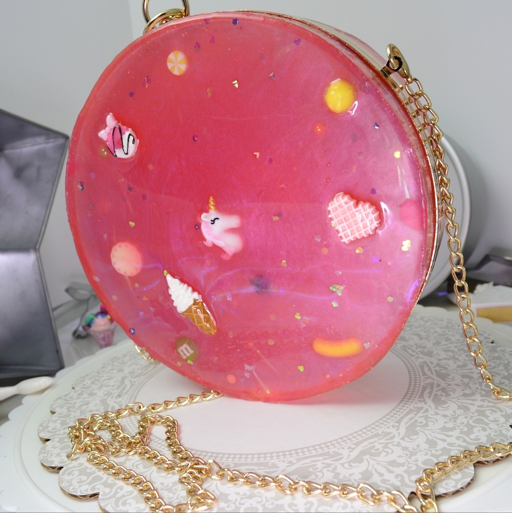 Pink handmade unicorn purse
